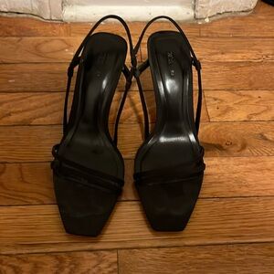 Zara black kitten strappy heels